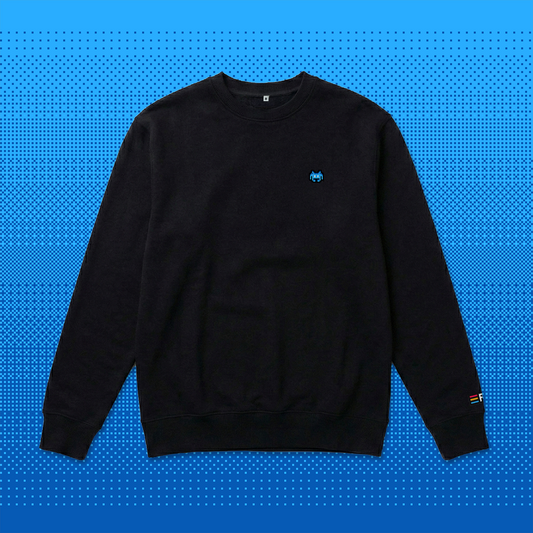 Pixel Alien Blue – Embroidered Organic Sweater // No. 022 