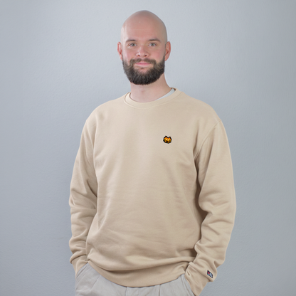 Pixel Alien Orange – Embroidered Organic Sweater // No. 022 