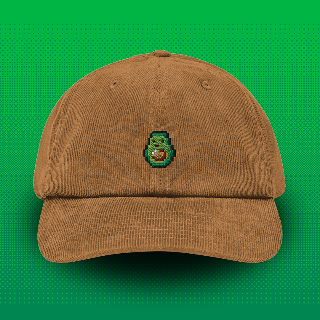 Pixel Avocado – Embroidered Corduroy Cap // No. 017 
