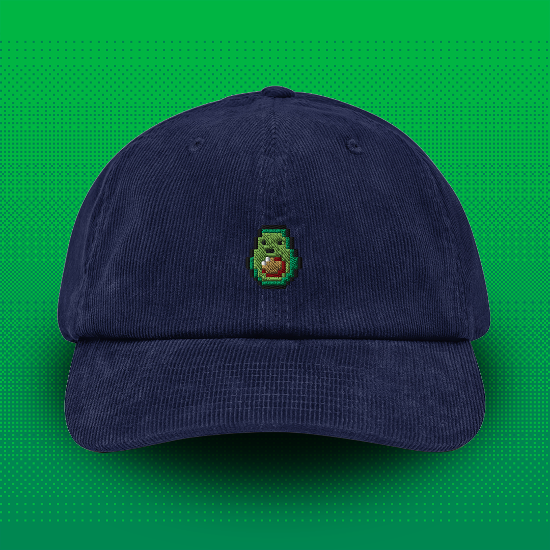 Pixel Avocado – Embroidered Corduroy Cap // No. 017 