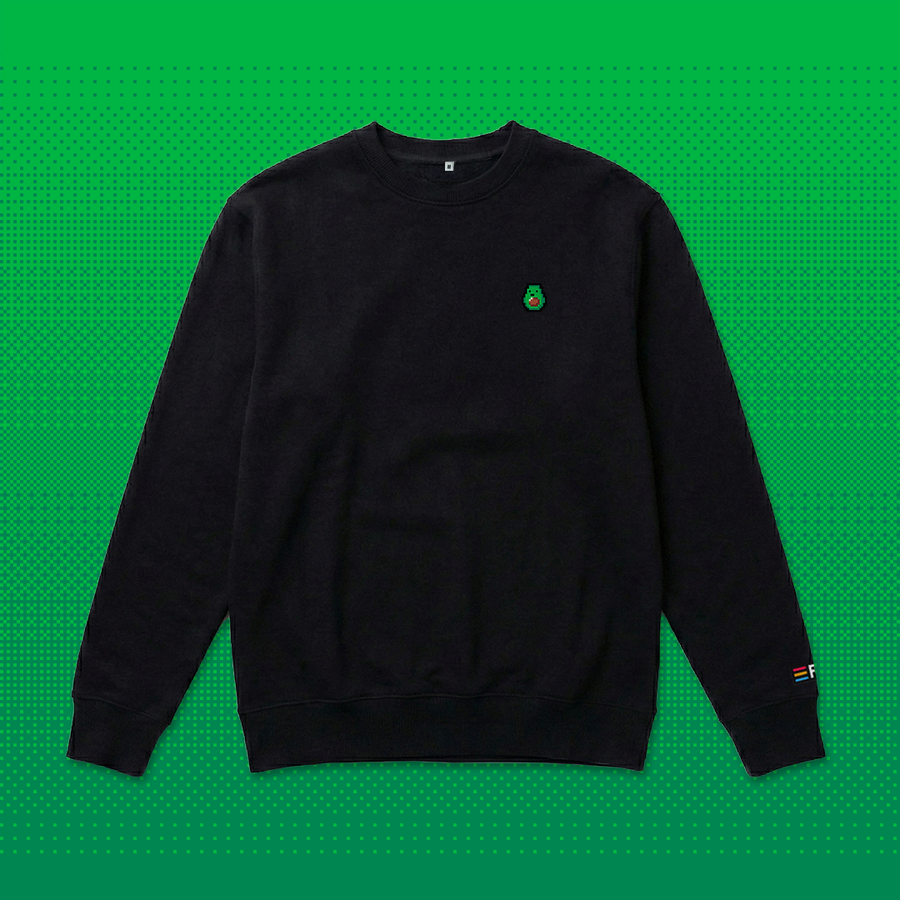 Pixel Avocado – Bestickter Bio Pullover