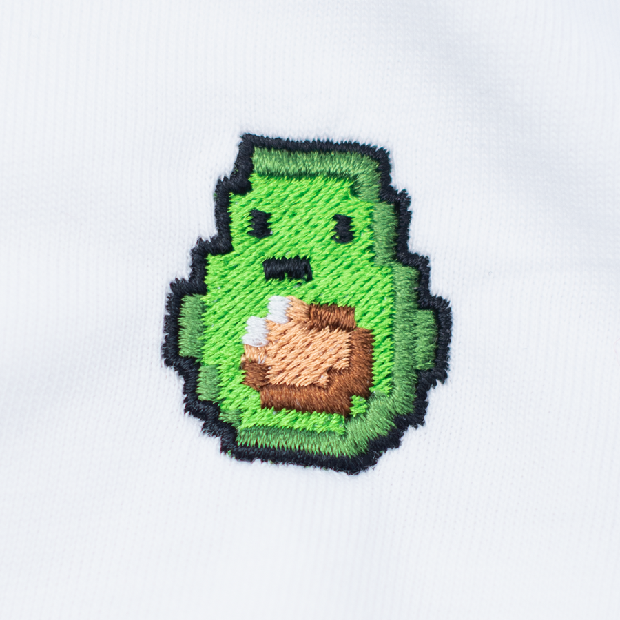 Pixel Avocado – Besticktes Bio T-Shirt — Zweites Produktbild