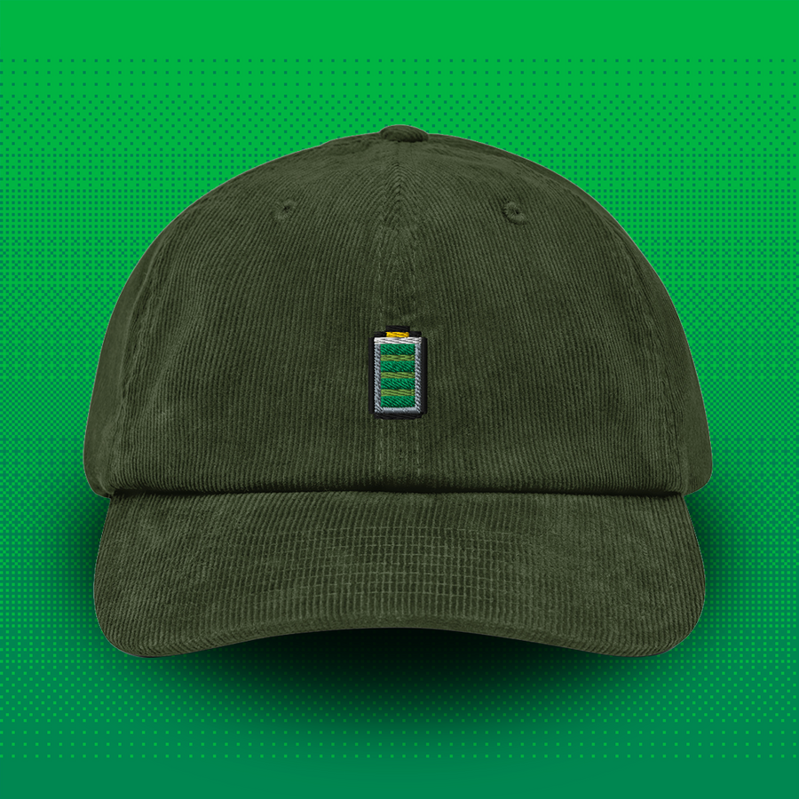 Pixel Batterie – Bestickte Cord Cap