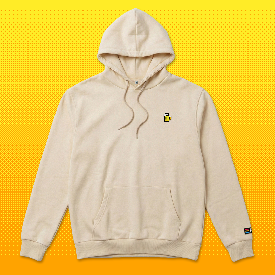 Pixel Beer – Embroidered Organic Hoodie // No. 007 