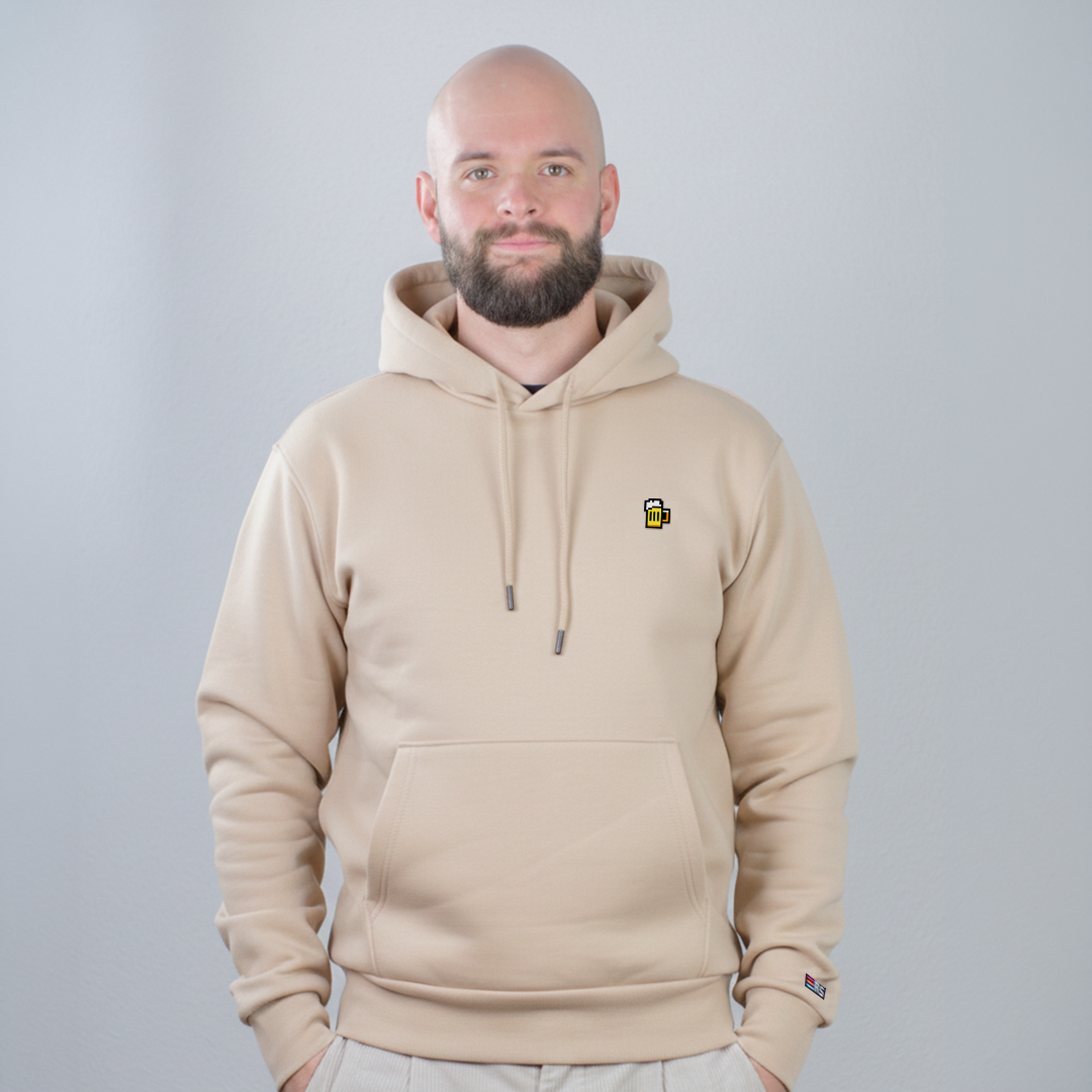 Pixel Beer – Embroidered Organic Hoodie // No. 007 