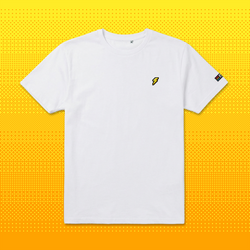 Pixel Blitz – Besticktes Bio T-Shirt Weiss