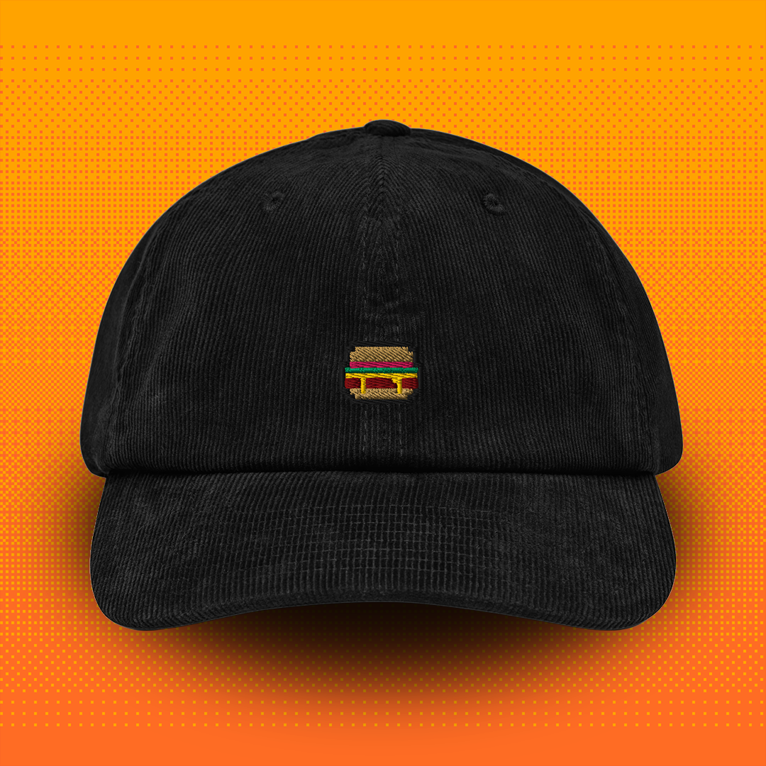 Pixel Burger – Embroidered Corduroy Cap // No. 025 