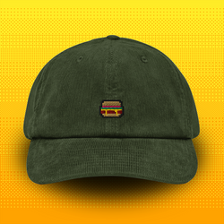Pixel Burger – Embroidered Corduroy Cap // No. 025