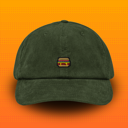 Pixel Burger – Embroidered Corduroy Cap // No. 025 