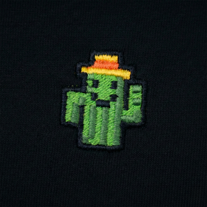 Pixel Kaktus – Besticktes Bio T-Shirt // No. 016