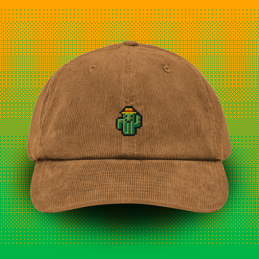 Pixel Kaktus – Bestickte Cord Cap