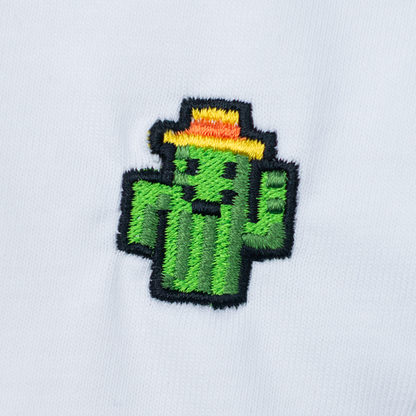 Pixel Kaktus – Besticktes Bio T-Shirt // No. 016