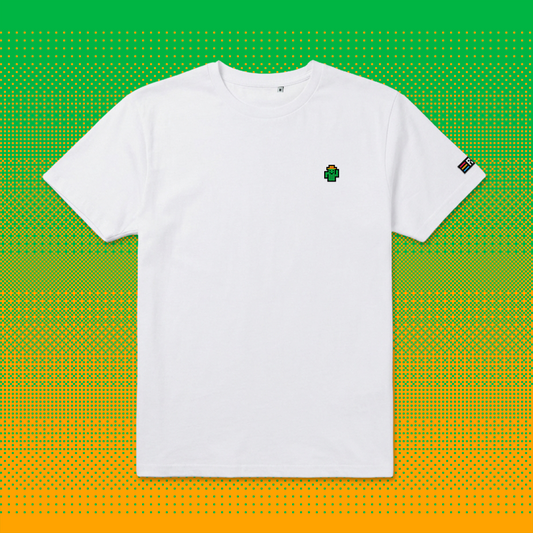 Pixel Cactus – Embroidered Organic T-Shirt // No. 016 