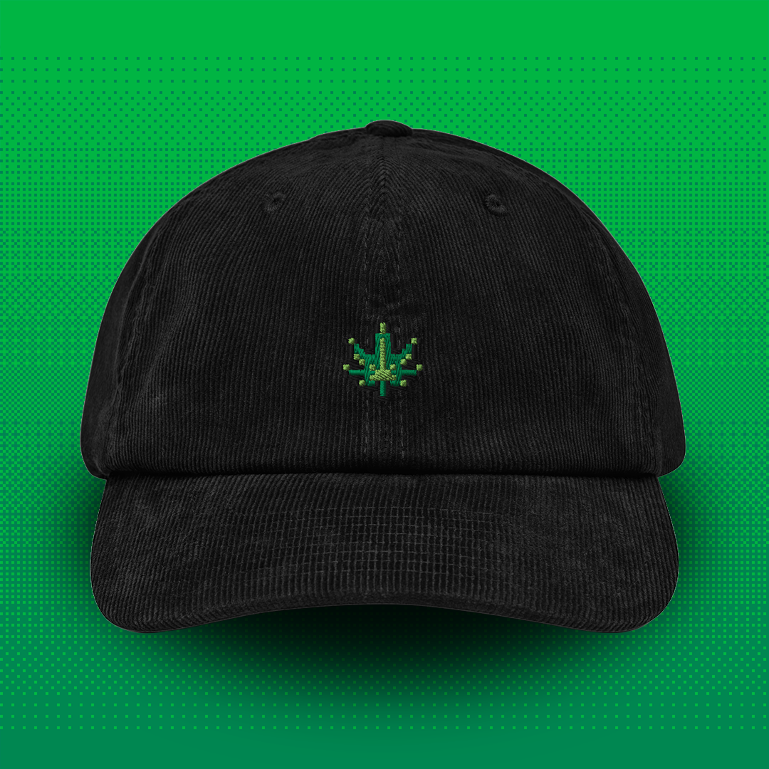 Pixel Cannabis – Embroidered Corduroy Cap // No. 011 