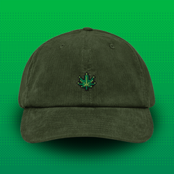 Pixel Cannabis – Embroidered Corduroy Cap // No. 011