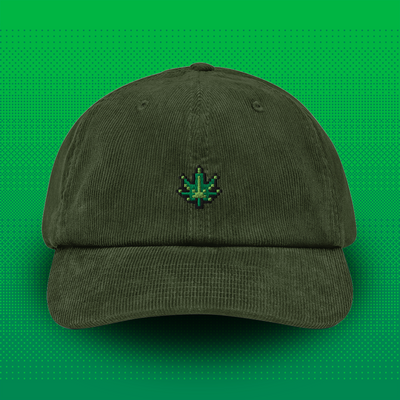 Pixel Cannabis – Bestickte Cord Cap // No. 011
