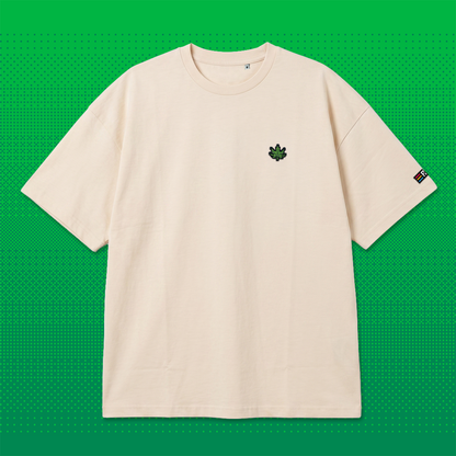 Pixel Cannabis – Besticktes Bio Oversized T-Shirt // No. 011
