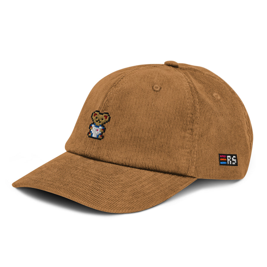 Pixel Bär "Zuffi" – Bestickte Cord Cap — Zweites Produktbild