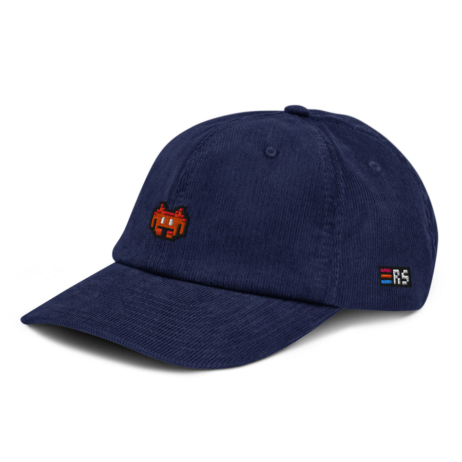 Pixel Alien Orange – Bestickte Cord Cap — Zweites Produktbild
