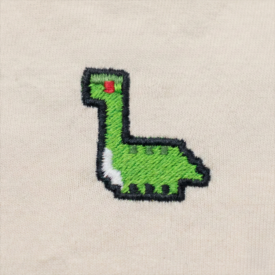 Pixel Dino – Bestickter Bio Hoodie — Zweites Produktbild