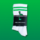 Pixel Dino – Bestickte Bio Baumwoll Socken // No. 003