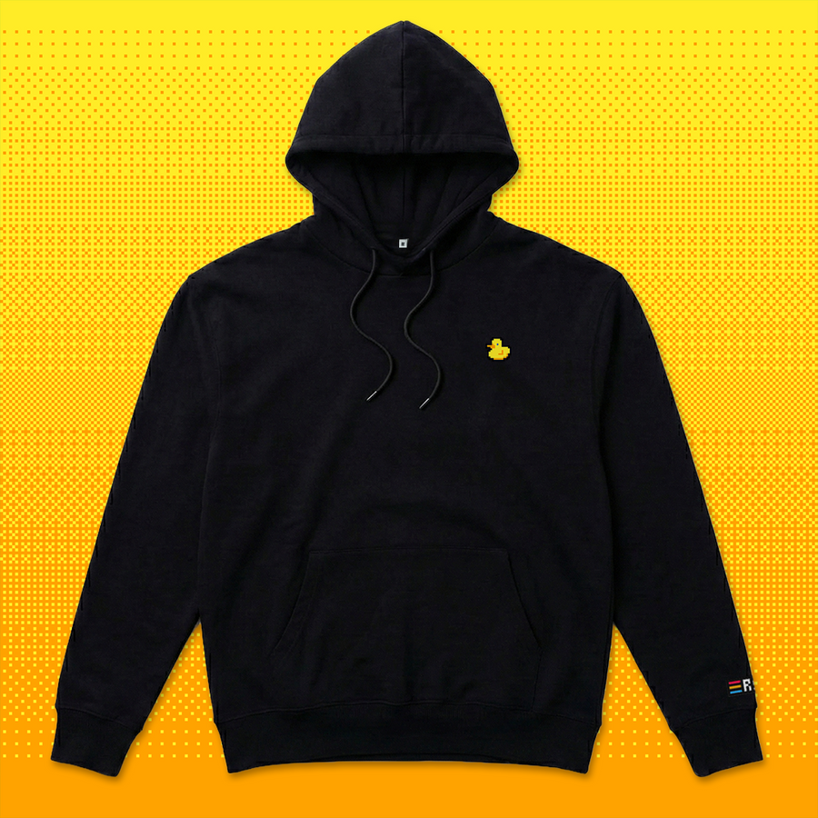Pixel Ente – Bestickter Bio Hoodie