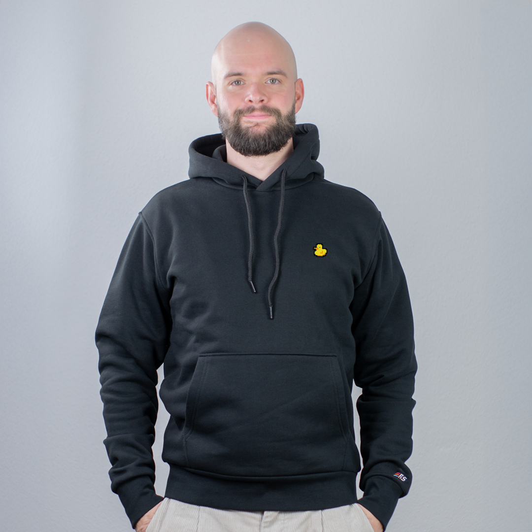 Pixel Duck – Embroidered Organic Hoodie // No. 002 