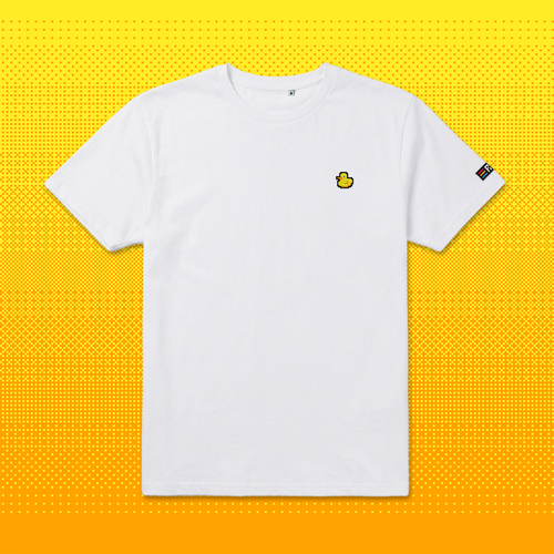 Pixel Ente – Besticktes Bio T-Shirt // No. 002