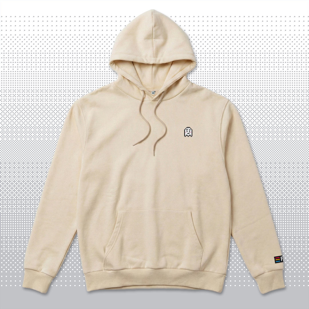Pixel Ghost – Embroidered Organic Hoodie // No. 006 