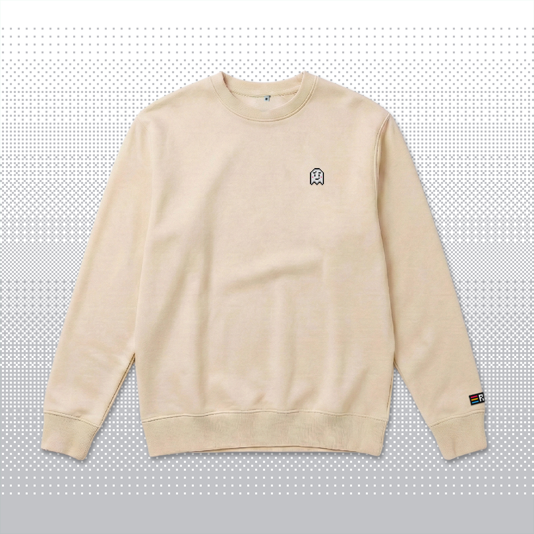 Pixel Ghost – Embroidered Organic Sweater // No. 006 