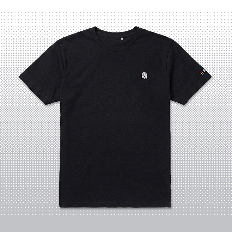 Pixel Geist – Besticktes Bio T-Shirt
