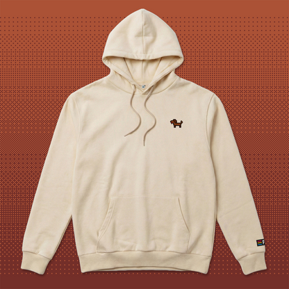 Pixel Dachshund Gustl – Embroidered Organic Hoodie // No. 020
