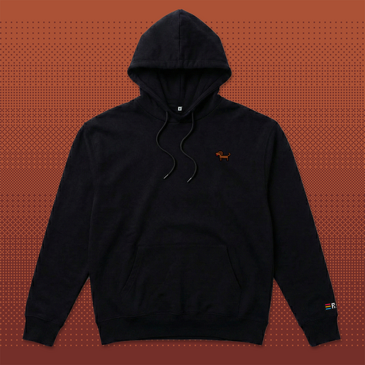 Pixel Dackel Gustl – Bestickter Bio Hoodie // No. 020