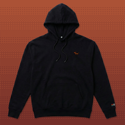 Pixel Dackel Gustl – Bestickter Bio Hoodie // No. 020