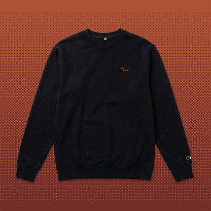 Pixel Dackel Gustl – Bestickter Bio Pullover // No. 020