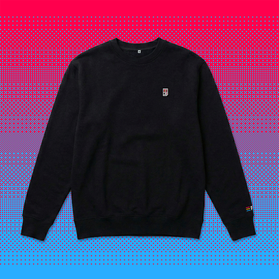 Pixel Handheld – Bestickter Bio Pullover