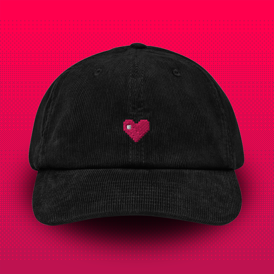 Pixel Heart – Embroidered Corduroy Cap // No. 005 