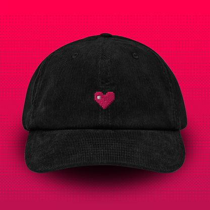Pixel Heart – Embroidered Corduroy Cap // No. 005 