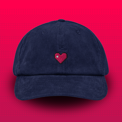 Pixel Heart – Embroidered Corduroy Cap // No. 005 