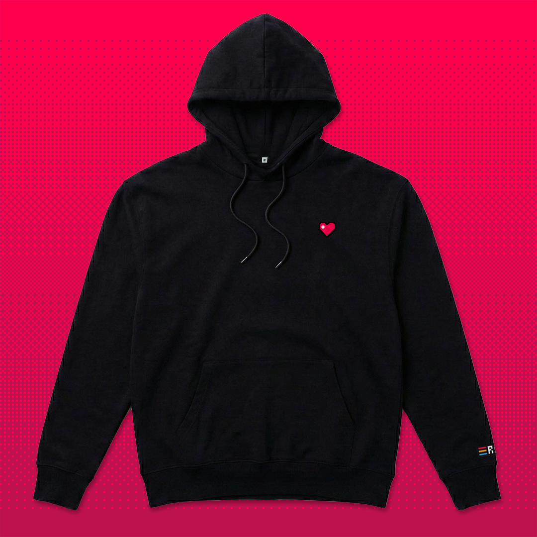 Pixel Heart – Embroidered Organic Hoodie // No. 005 