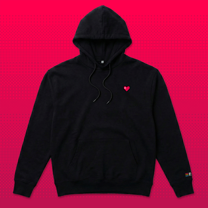 Pixel Heart – Embroidered Organic Hoodie // No. 005 