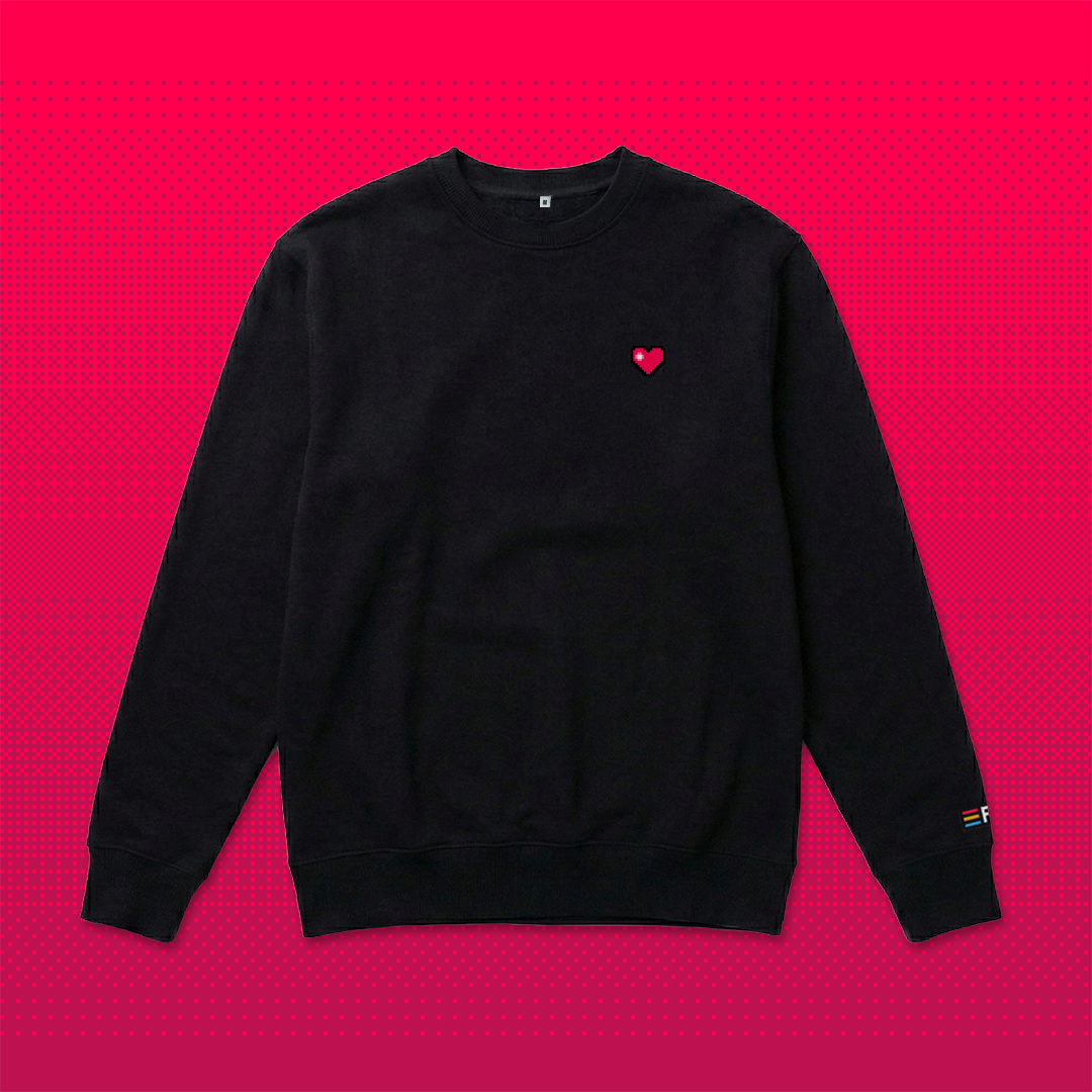 Pixel Heart – Embroidered Organic Sweater // No. 005 
