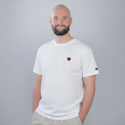Pixel Heart – Embroidered Organic T-Shirt // No. 005 