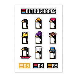 RetroShapes Penguin Sticker Set