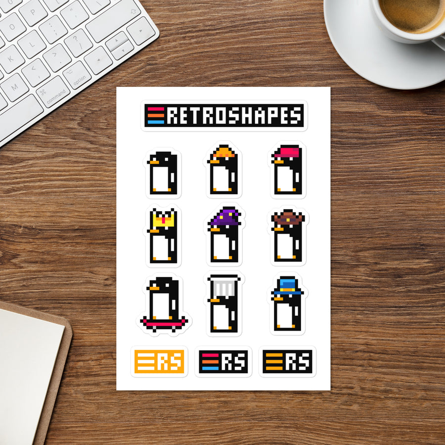 RetroShapes Pinguin Stickerset — Zweites Produktbild