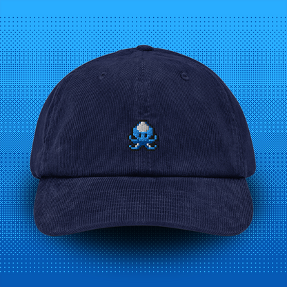 Pixel Octopus – Embroidered Corduroy Cap // No. 001 