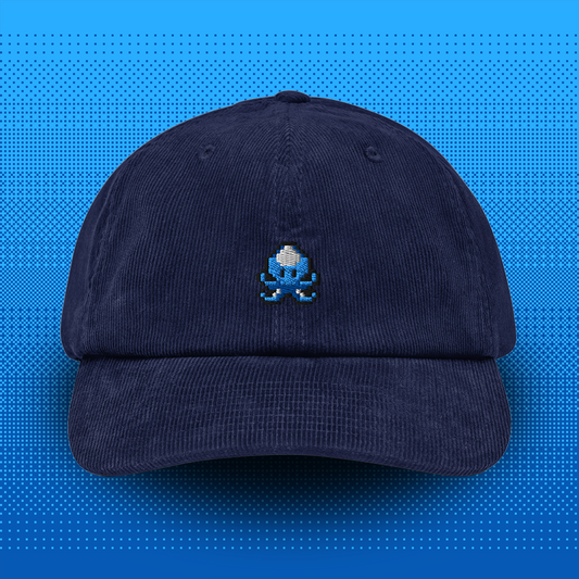 Pixel Octopus – Embroidered Corduroy Cap // No. 001 