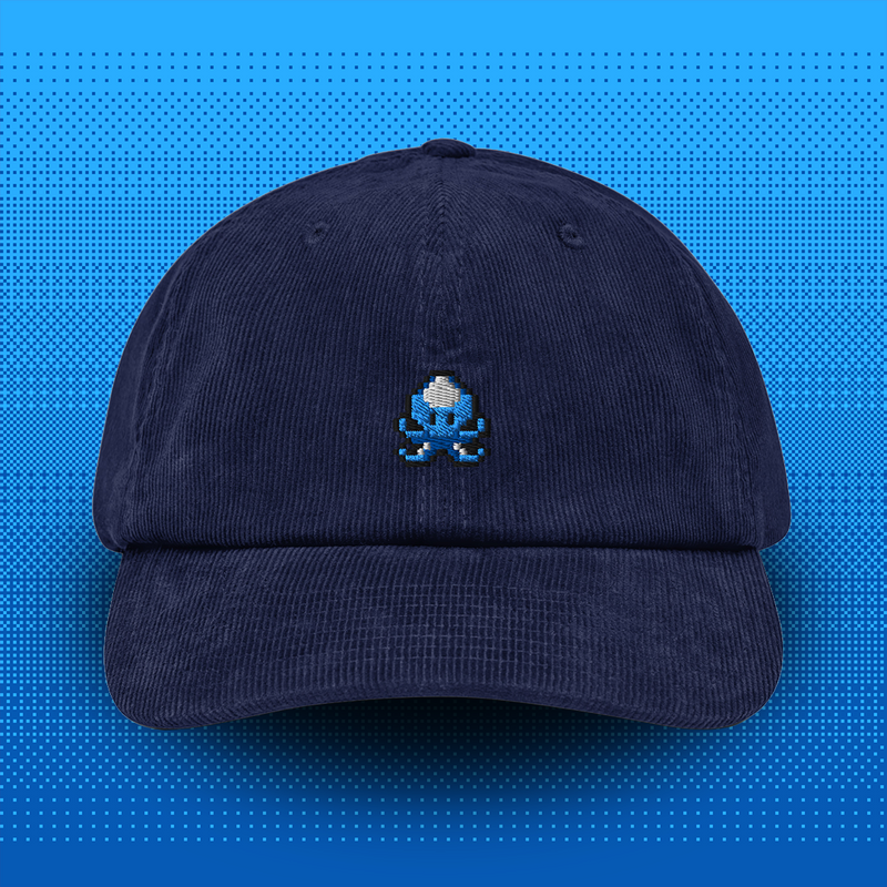 Pixel Krake – Bestickte Cord Cap // No. 001