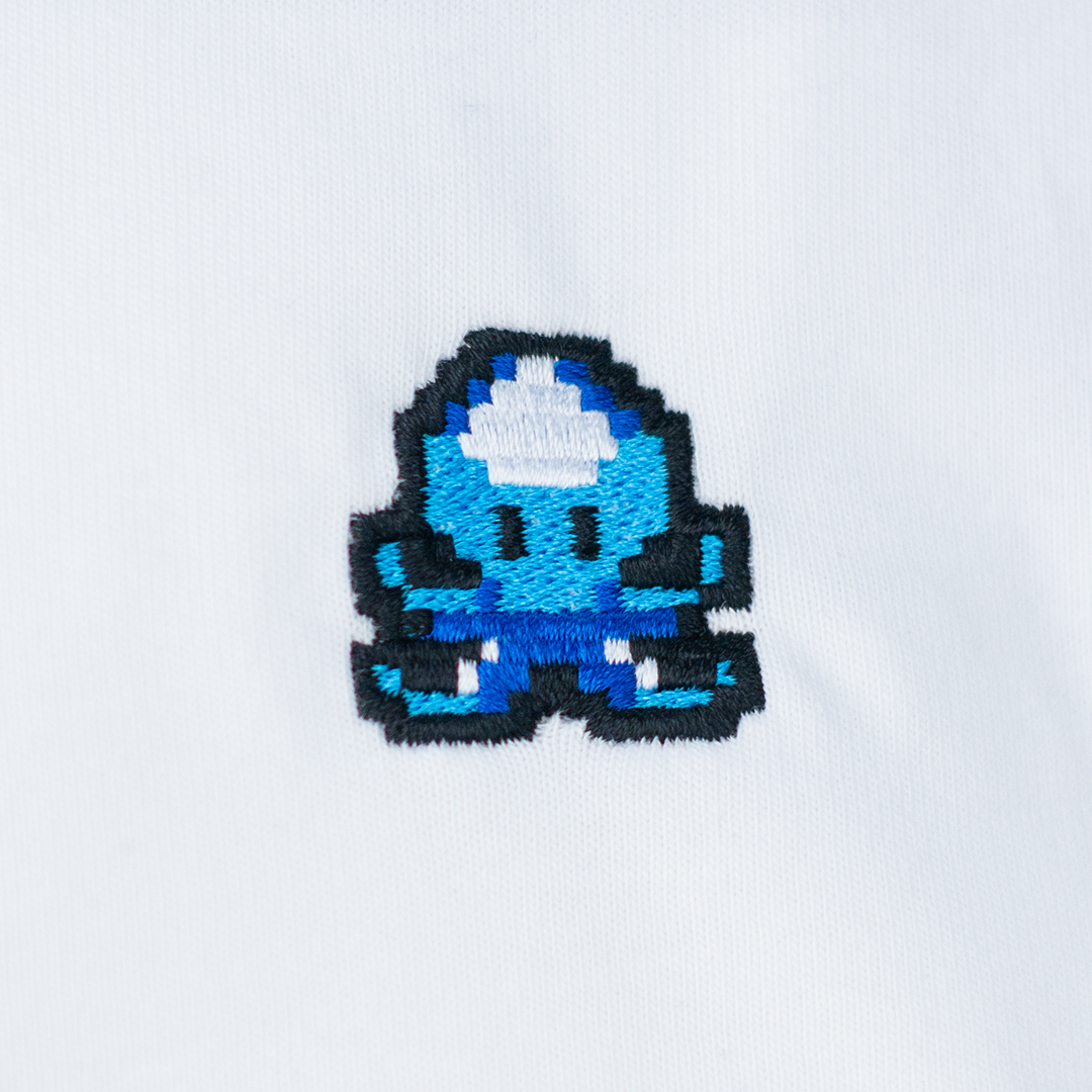 Pixel Krake – Besticktes Bio T-Shirt // No. 001