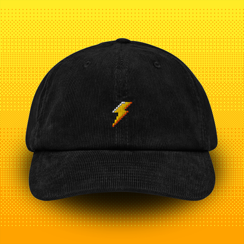 Pixel Blitz – Bestickte Cord Cap // No. 014